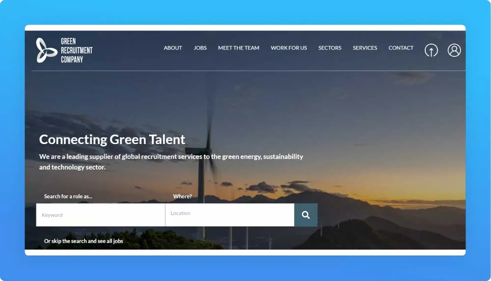 Green Recruitment Company website screenshot