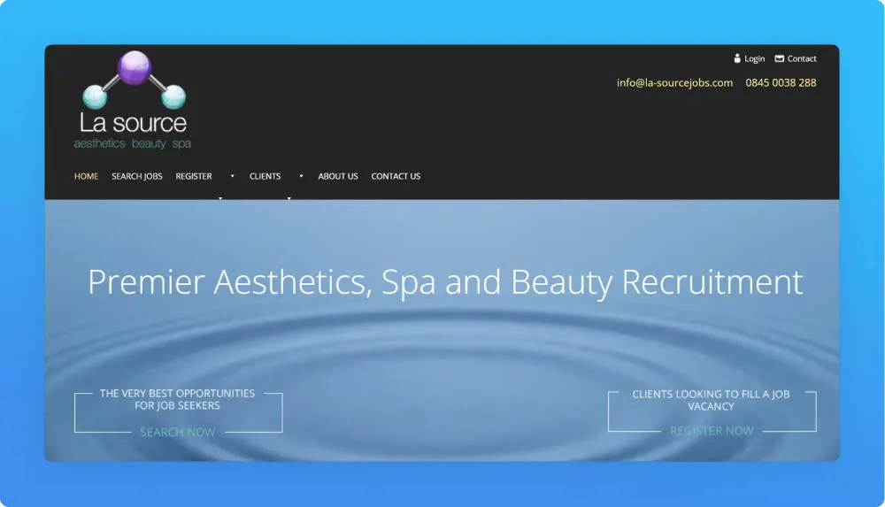 London recruitment agency La Source website screenshot