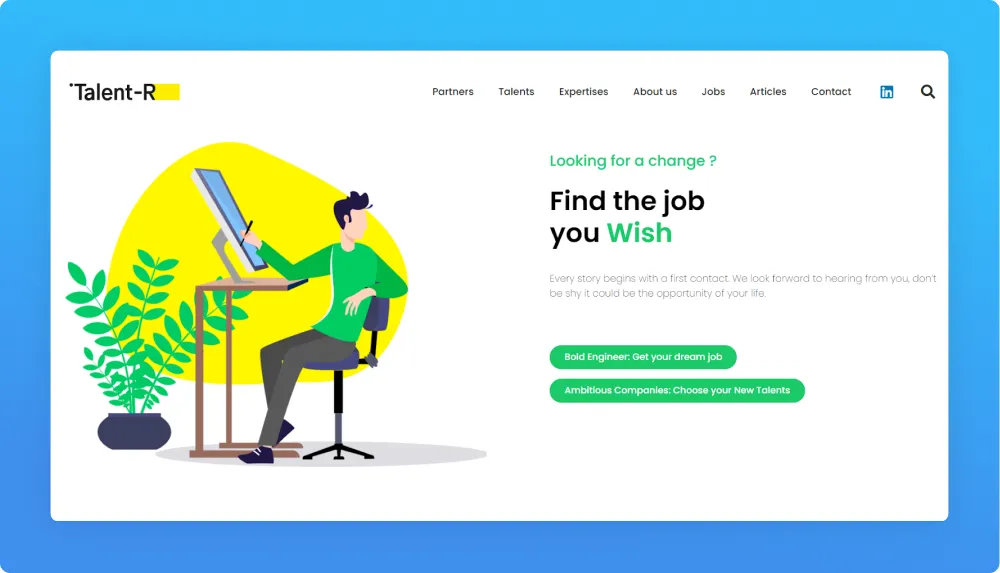 Recruitment agencyTalent-R website screenshot