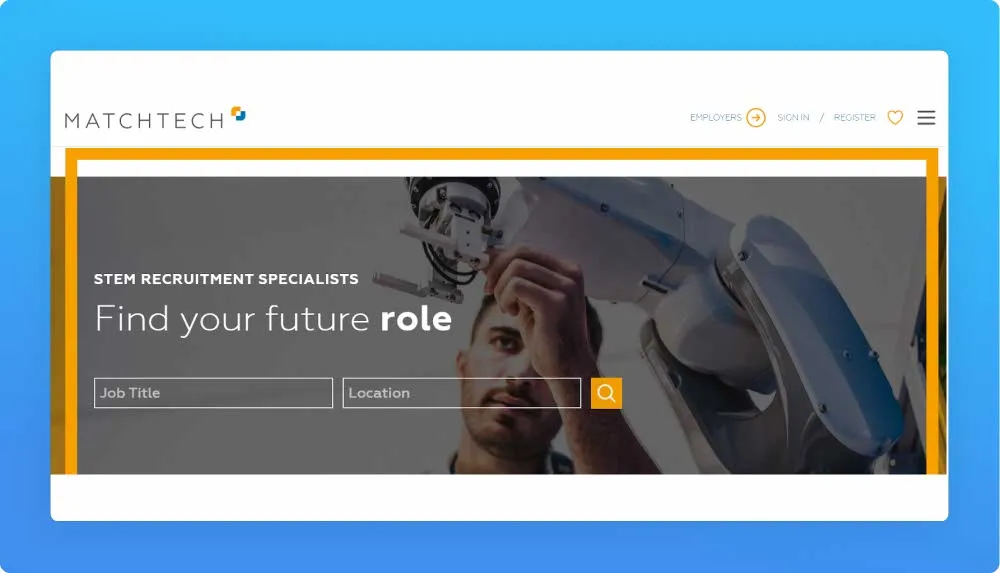 Recruitment Agency Matchtech website screenshot