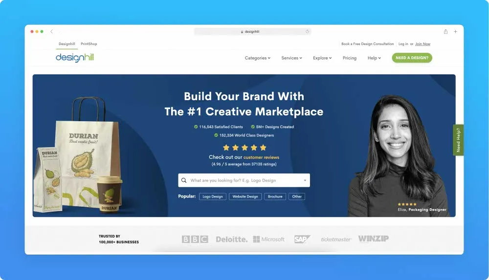 Upwork like websites - Designhill screenshot