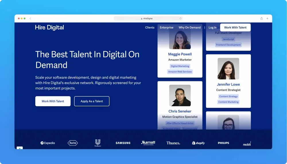 Upwork like websites - HireDigital screenshot