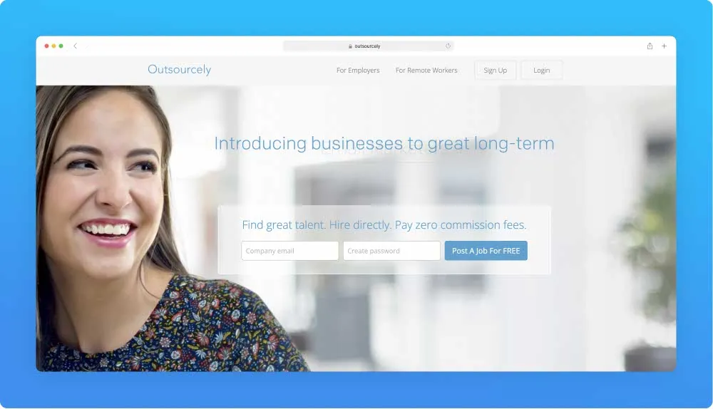 Upwork like websites - Outsourcely screenshot