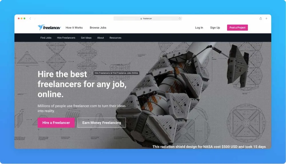 Upwork like websites - Freelancer screenshot