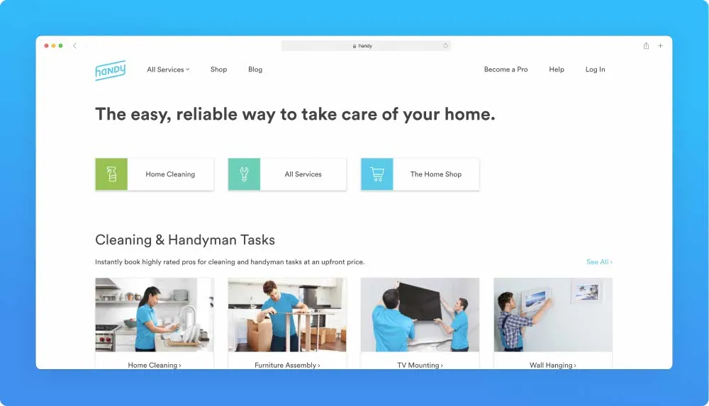 Upwork like websites - Handy screenshot