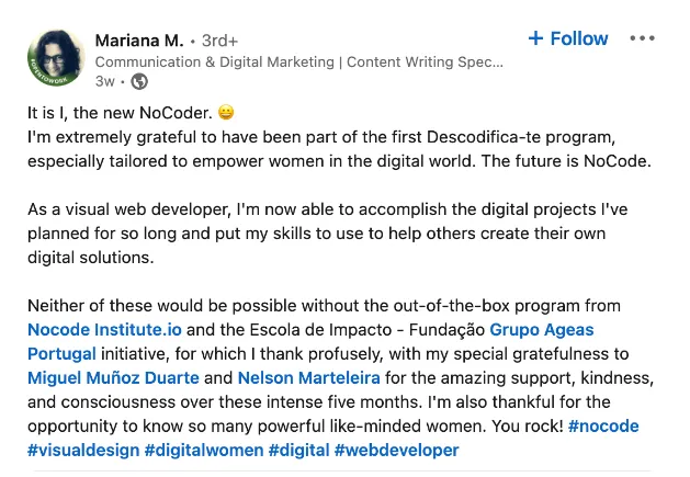 No Code Success Story of How a Writer Expanded Her Freelance Business