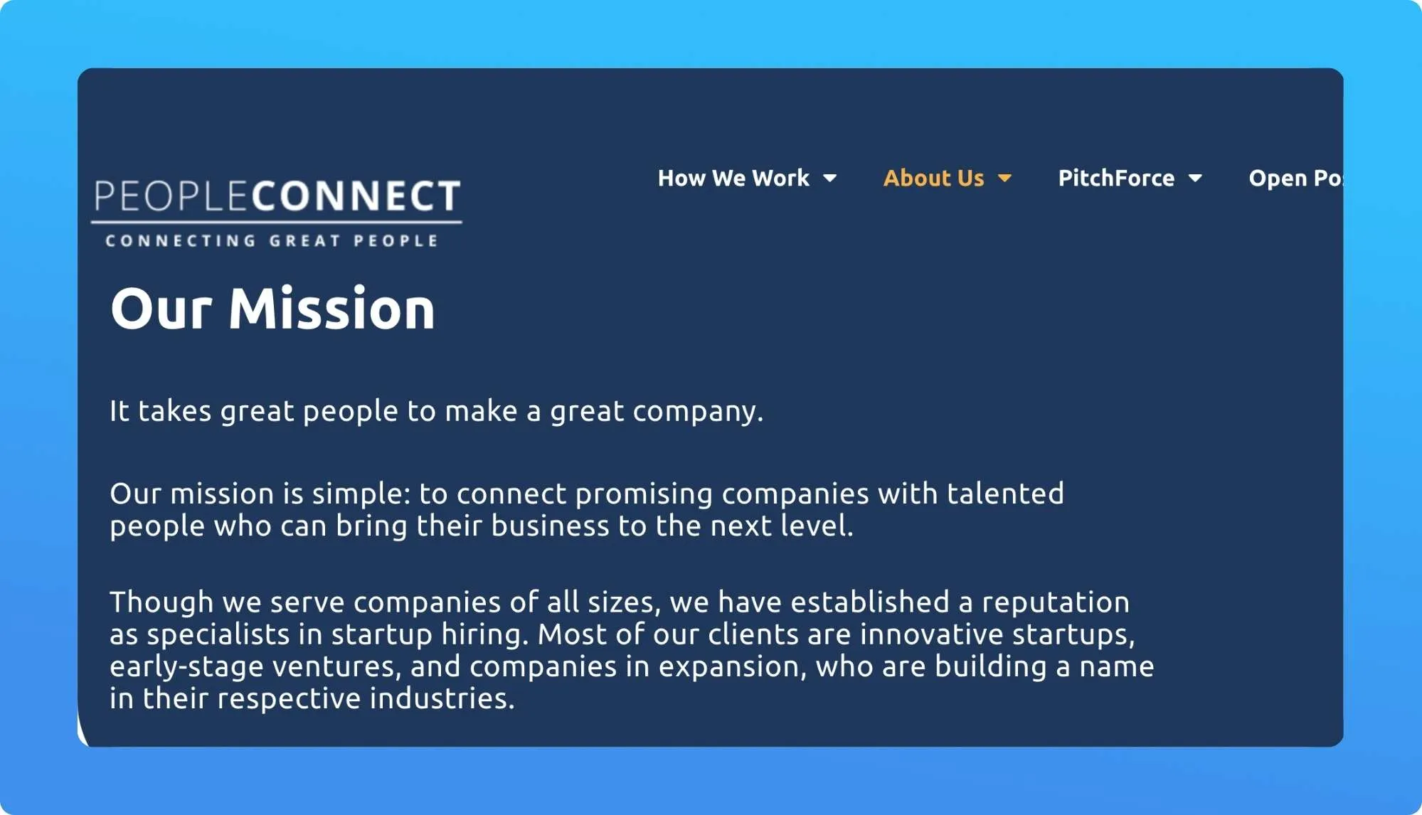 PeopleConnect Staffing Website
