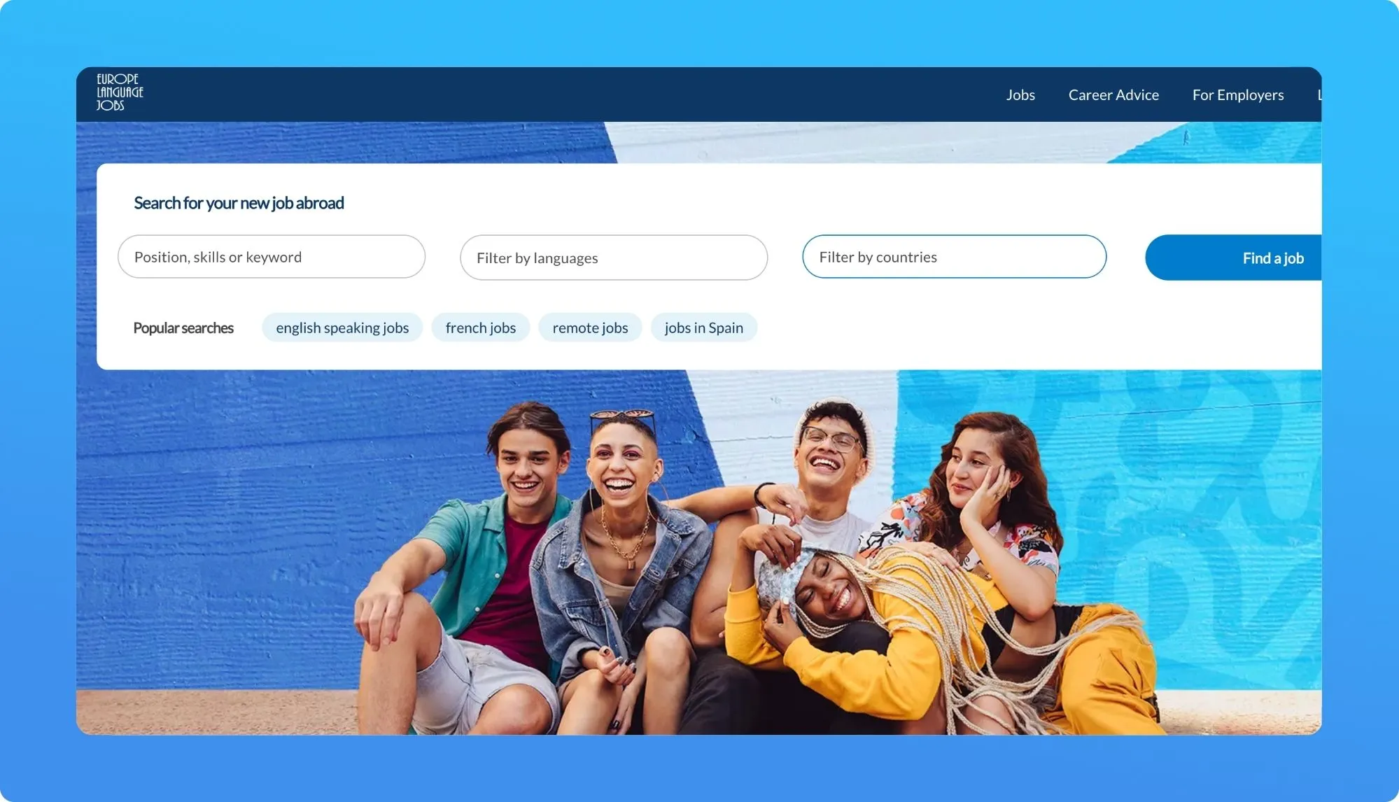 Europe Language Jobs Website screenshot