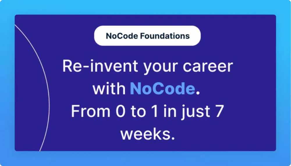 NoCode Foundations banner