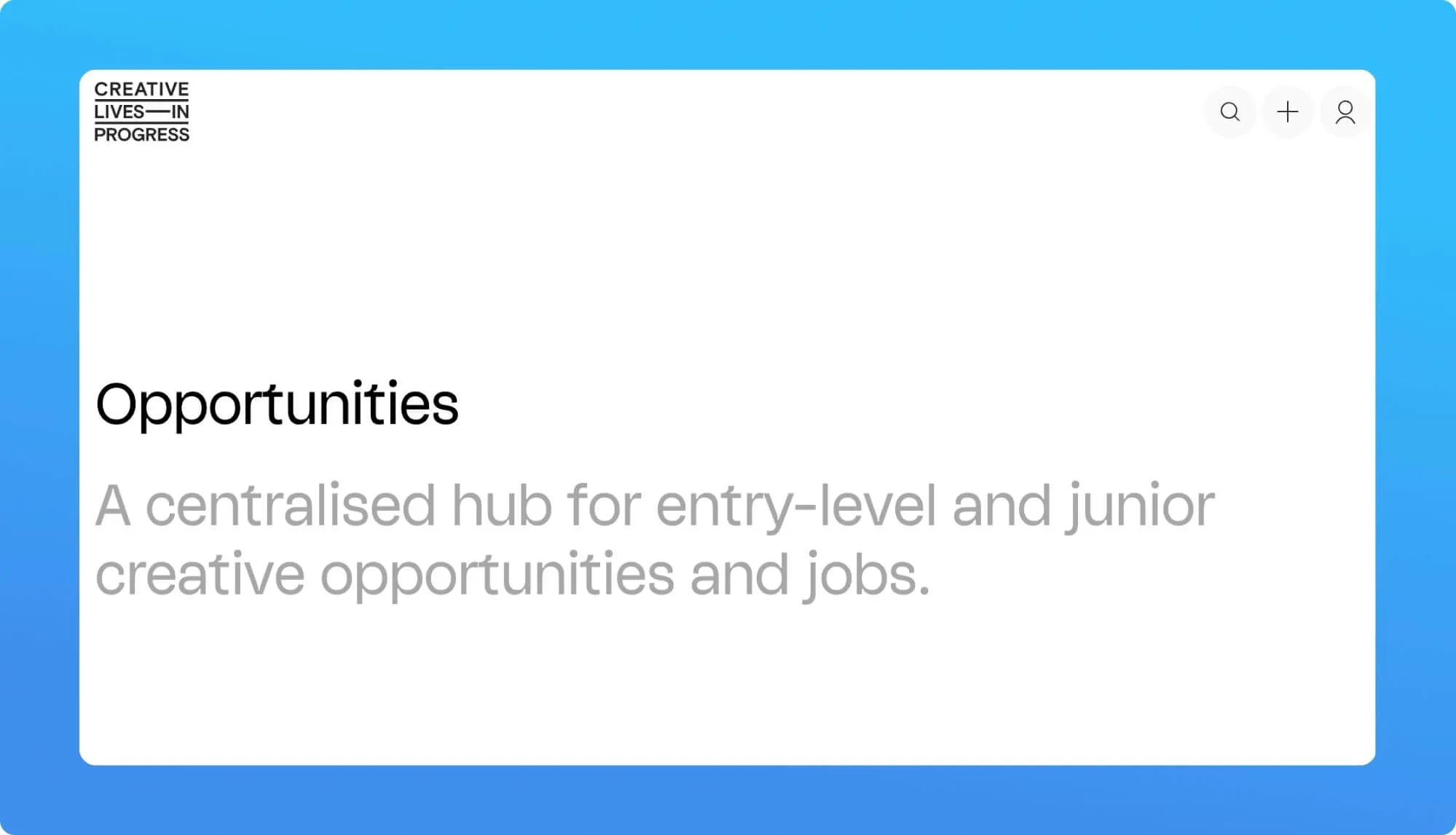 Screenshot of a job boad for creatives