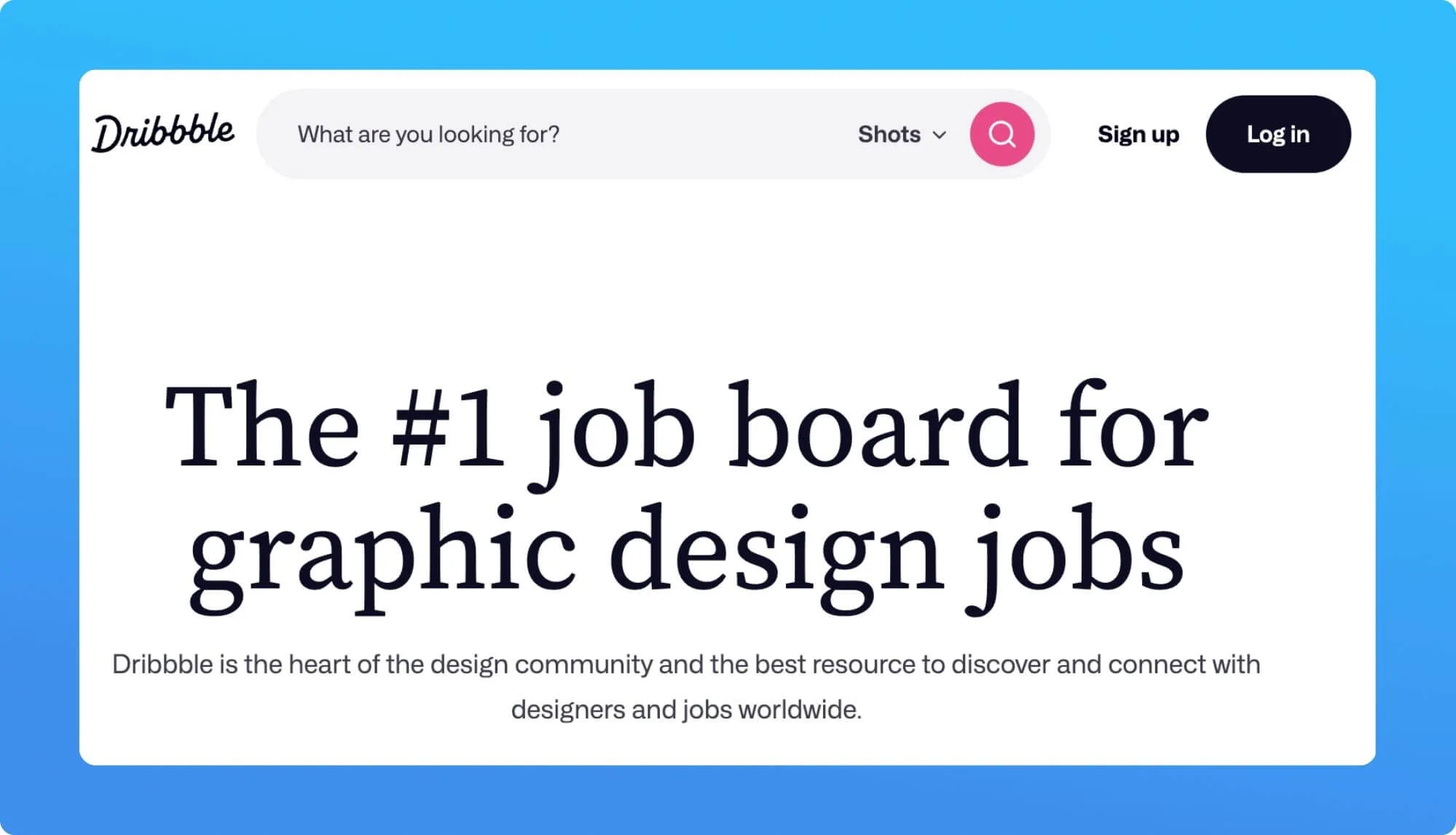 Screenshot of a job boad for creatives