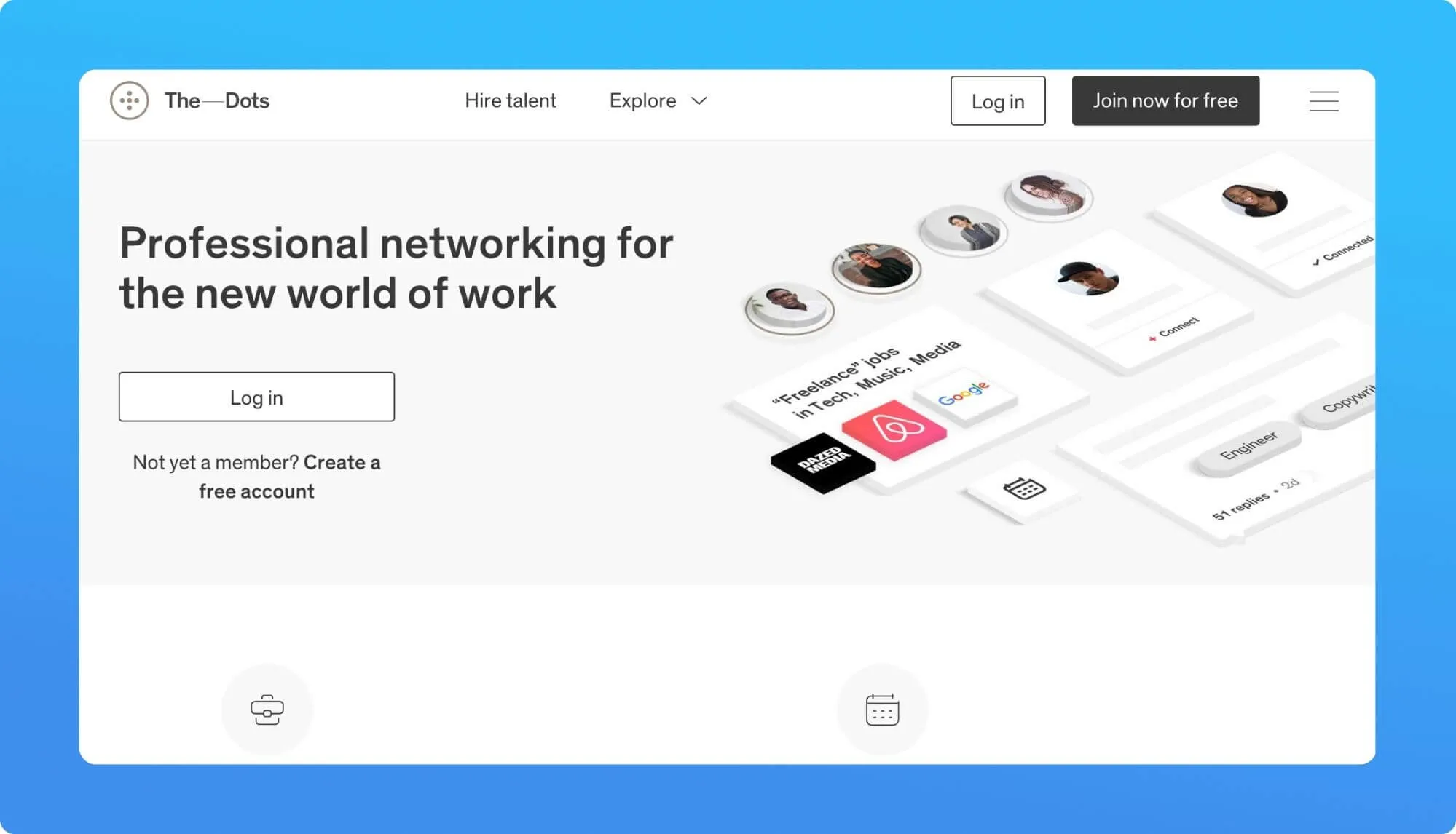 Screenshot of a job boad for creatives