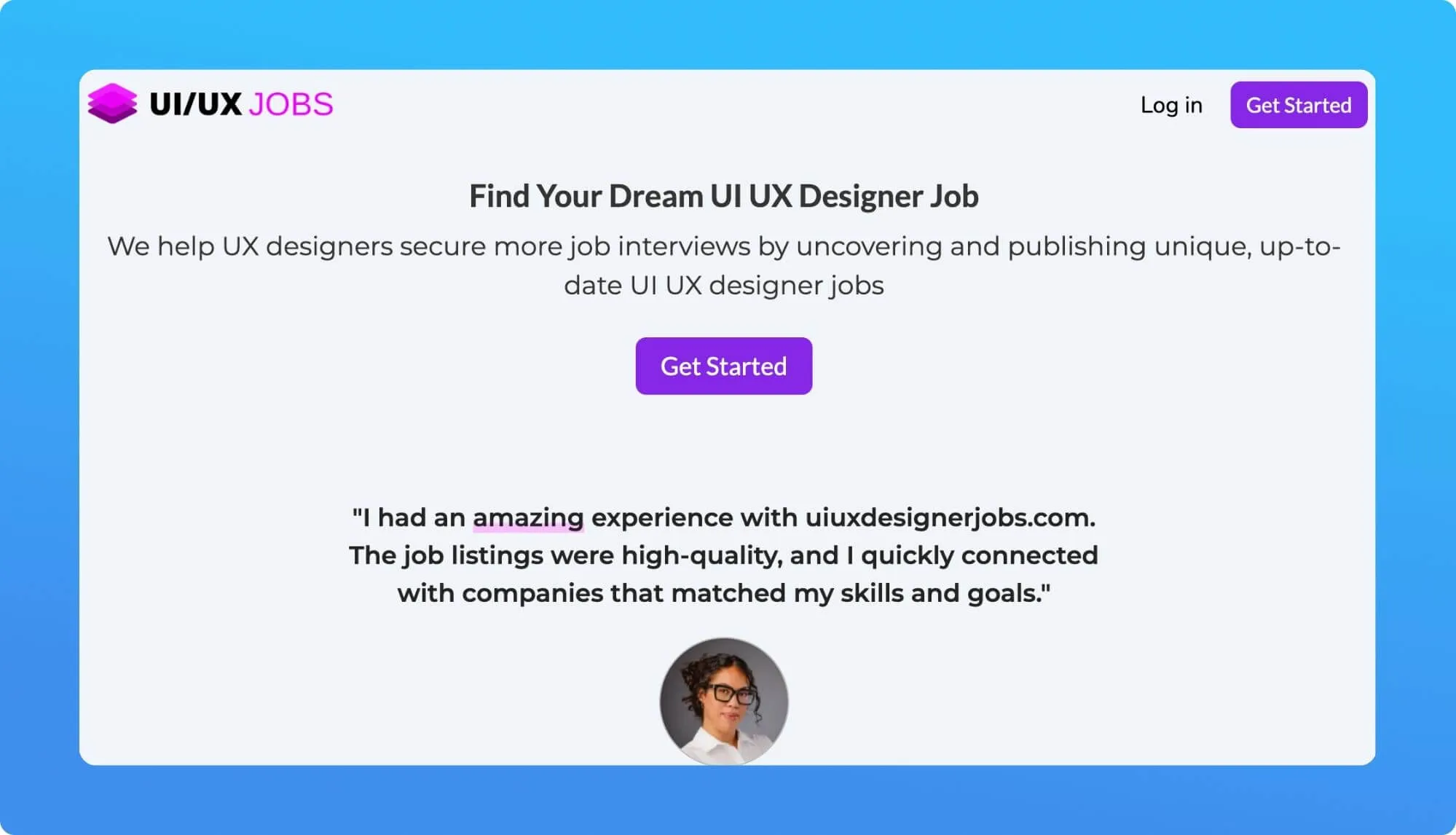 Screenshot of a job boad for creatives
