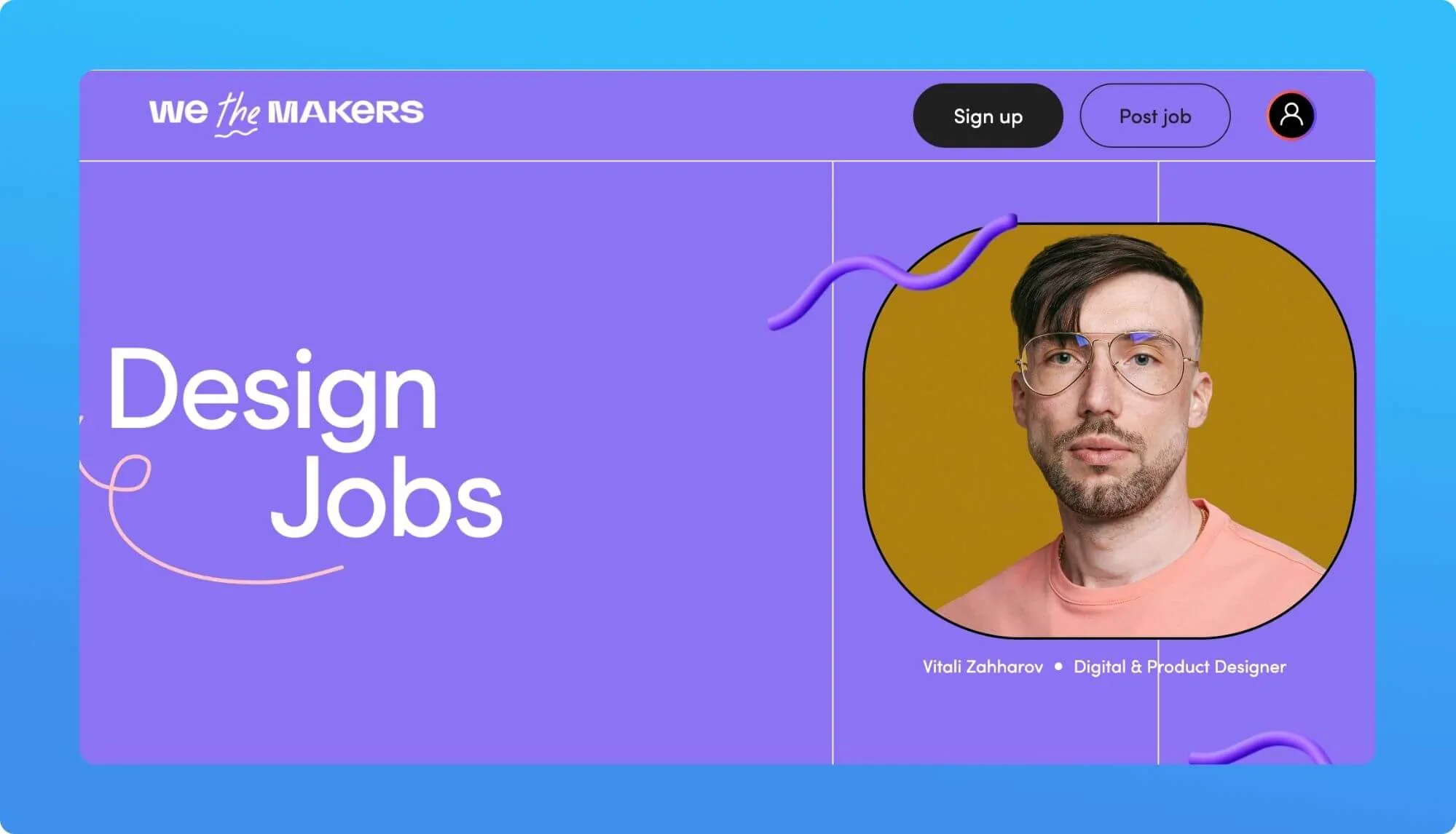 Screenshot of a job boad for creatives