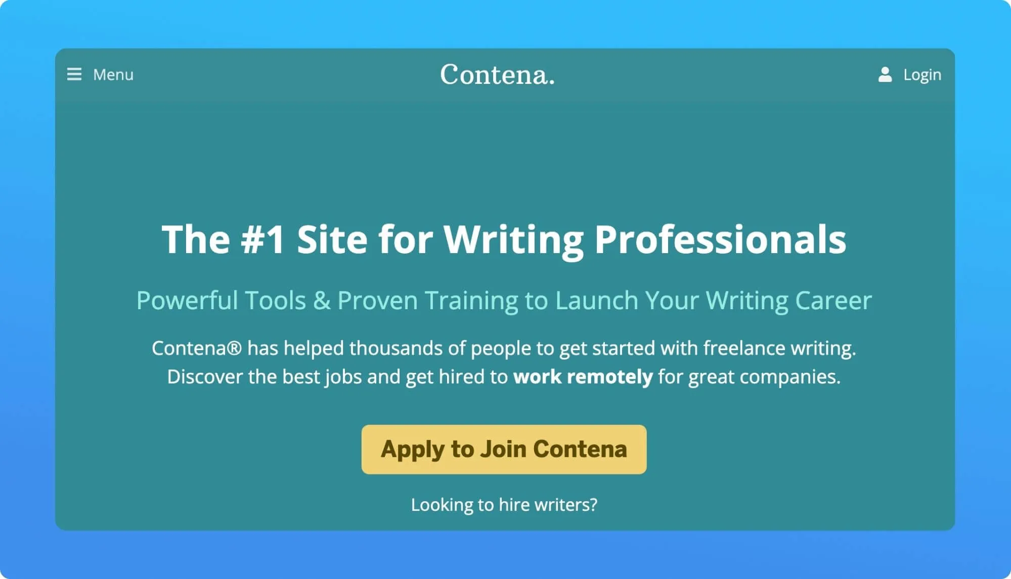 Screenshot of a job board for freelancers