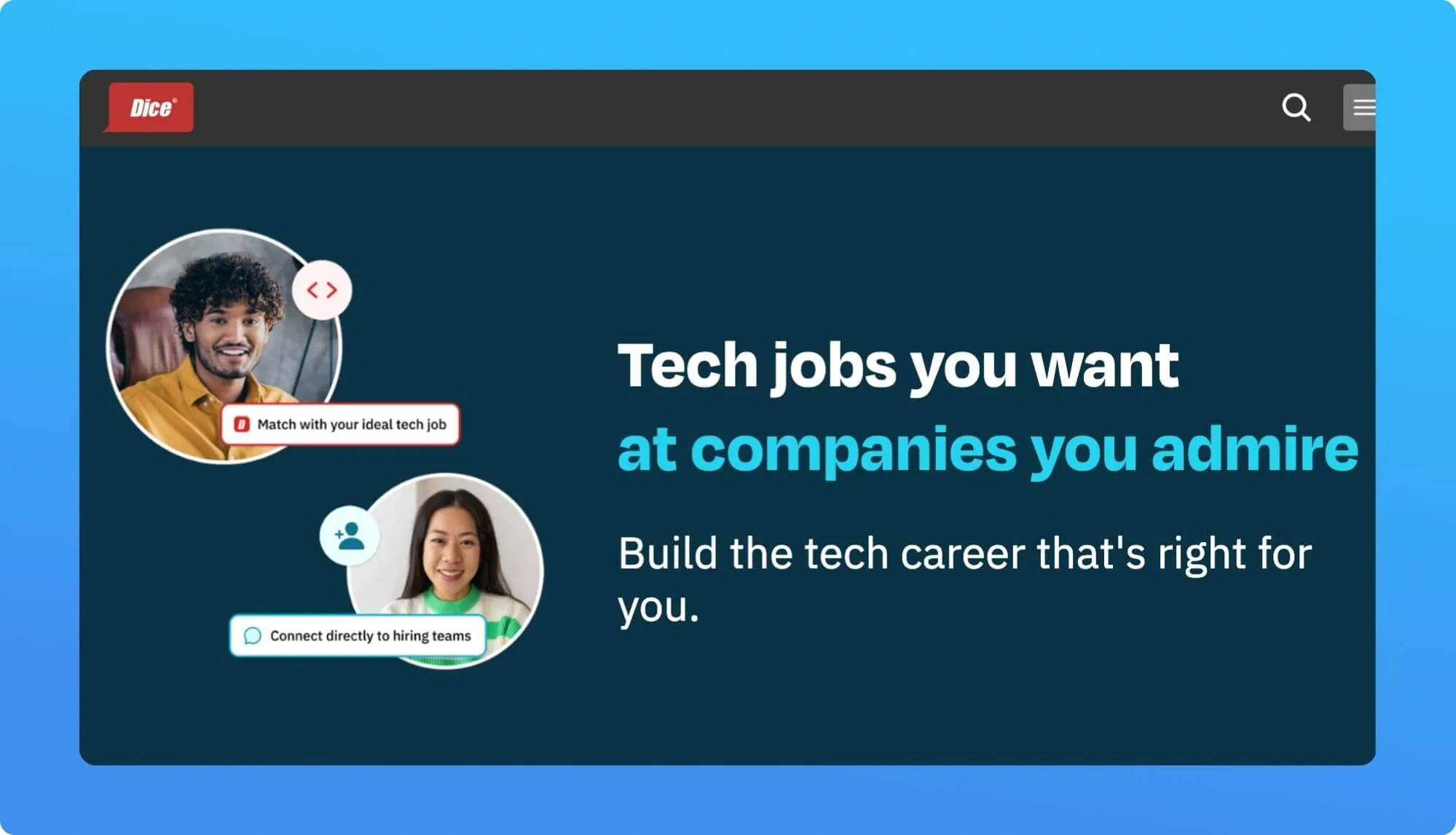 Screenshot of a Tech Job Board website