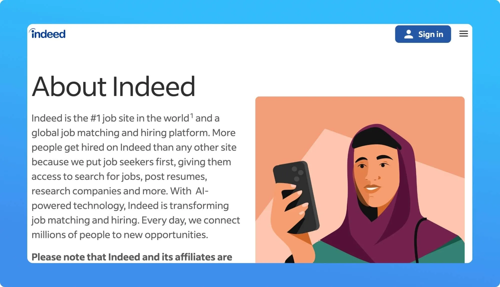 Screenshot of a Tech Job Board website
