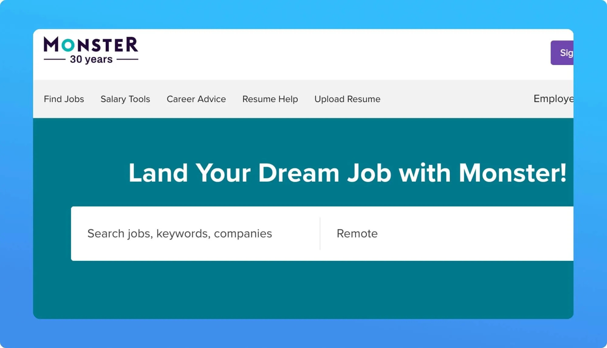 Screenshot of a Tech Job Board