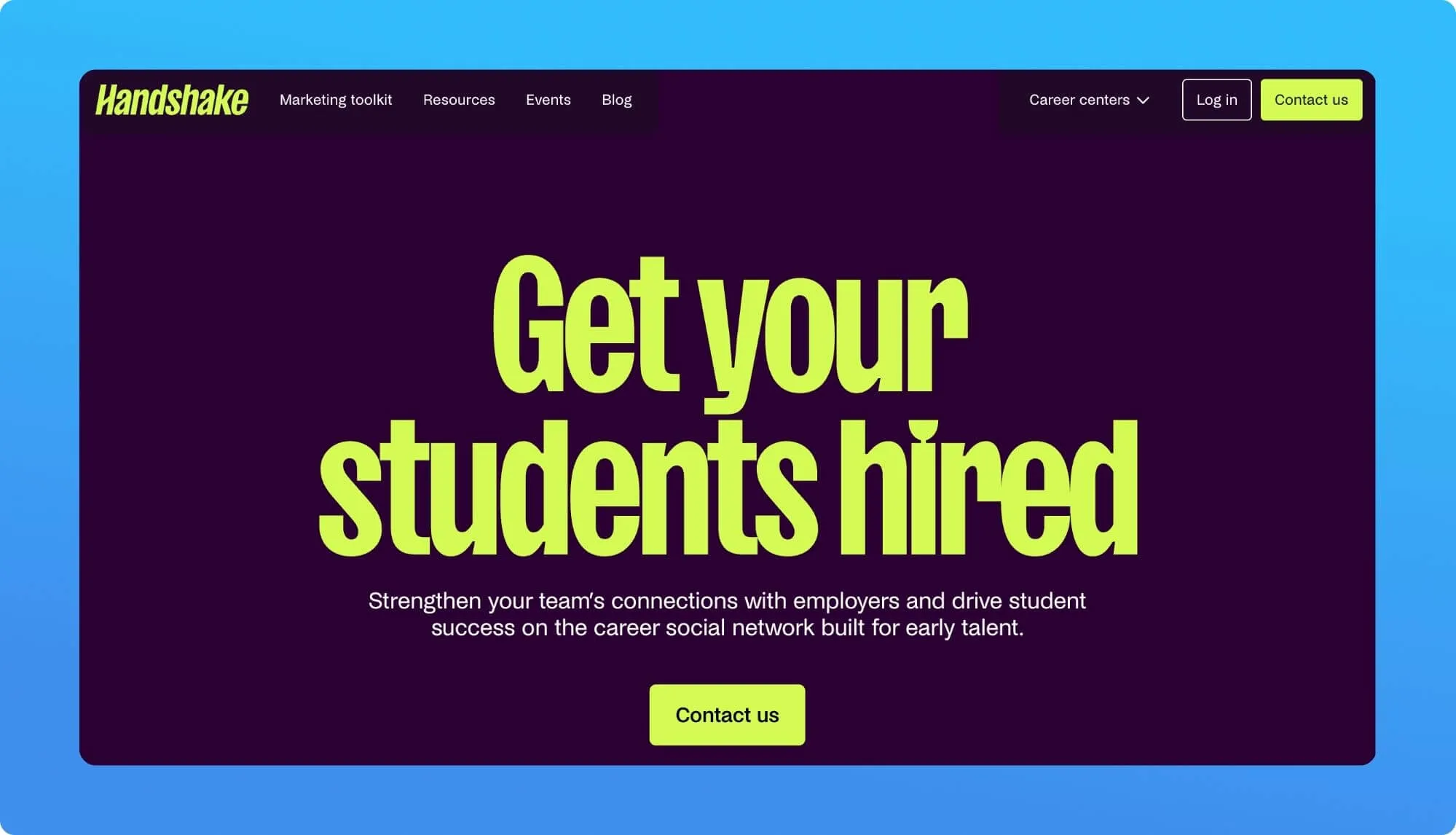 Screenshot of a job board website