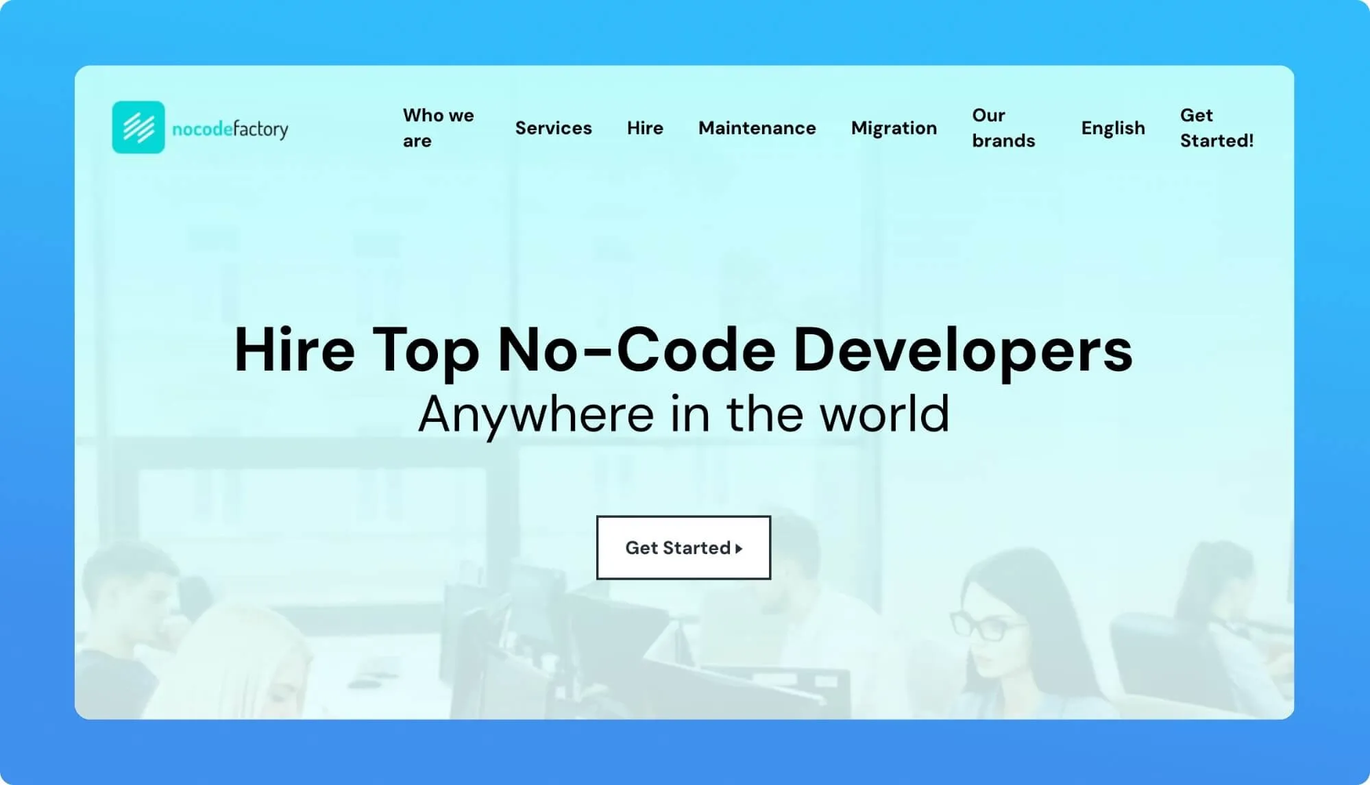 Screenshot of a no-code job board