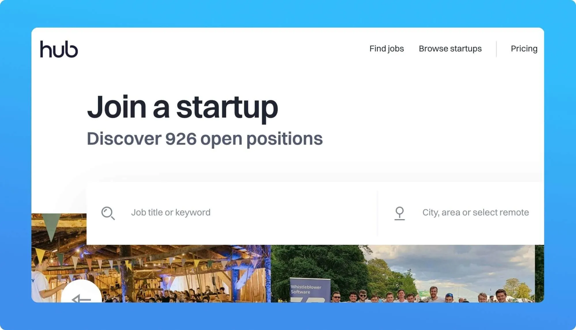 Screenshot of a job board website