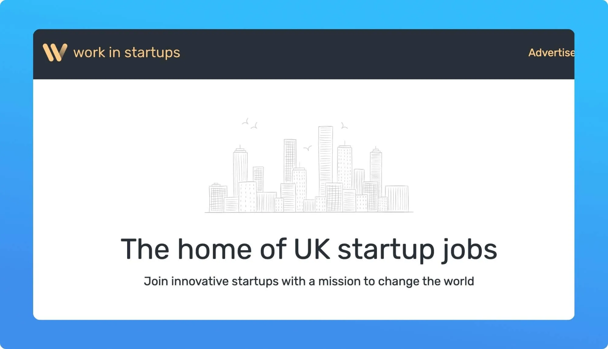 Screenshot of a job board website