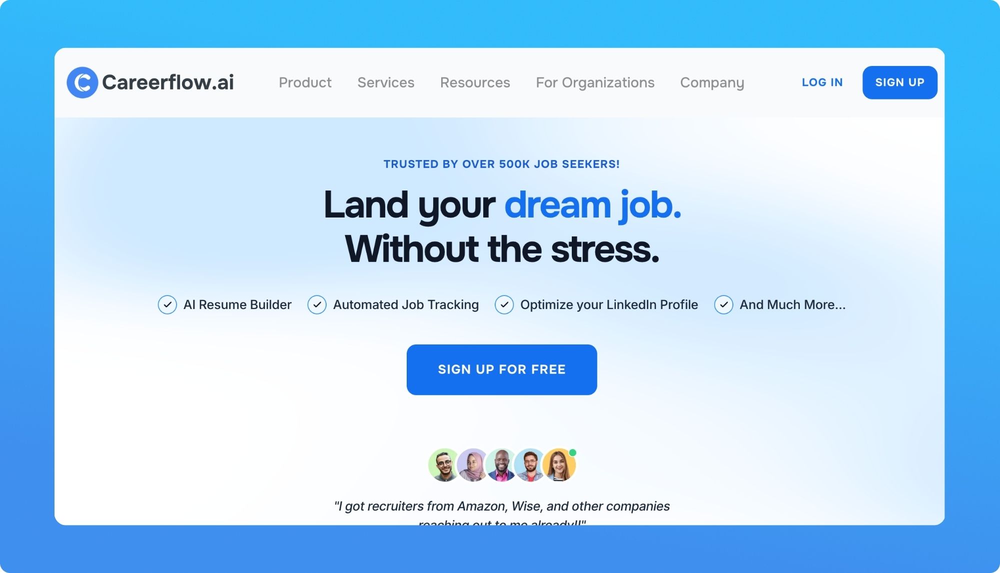 Careerflow website screenshot