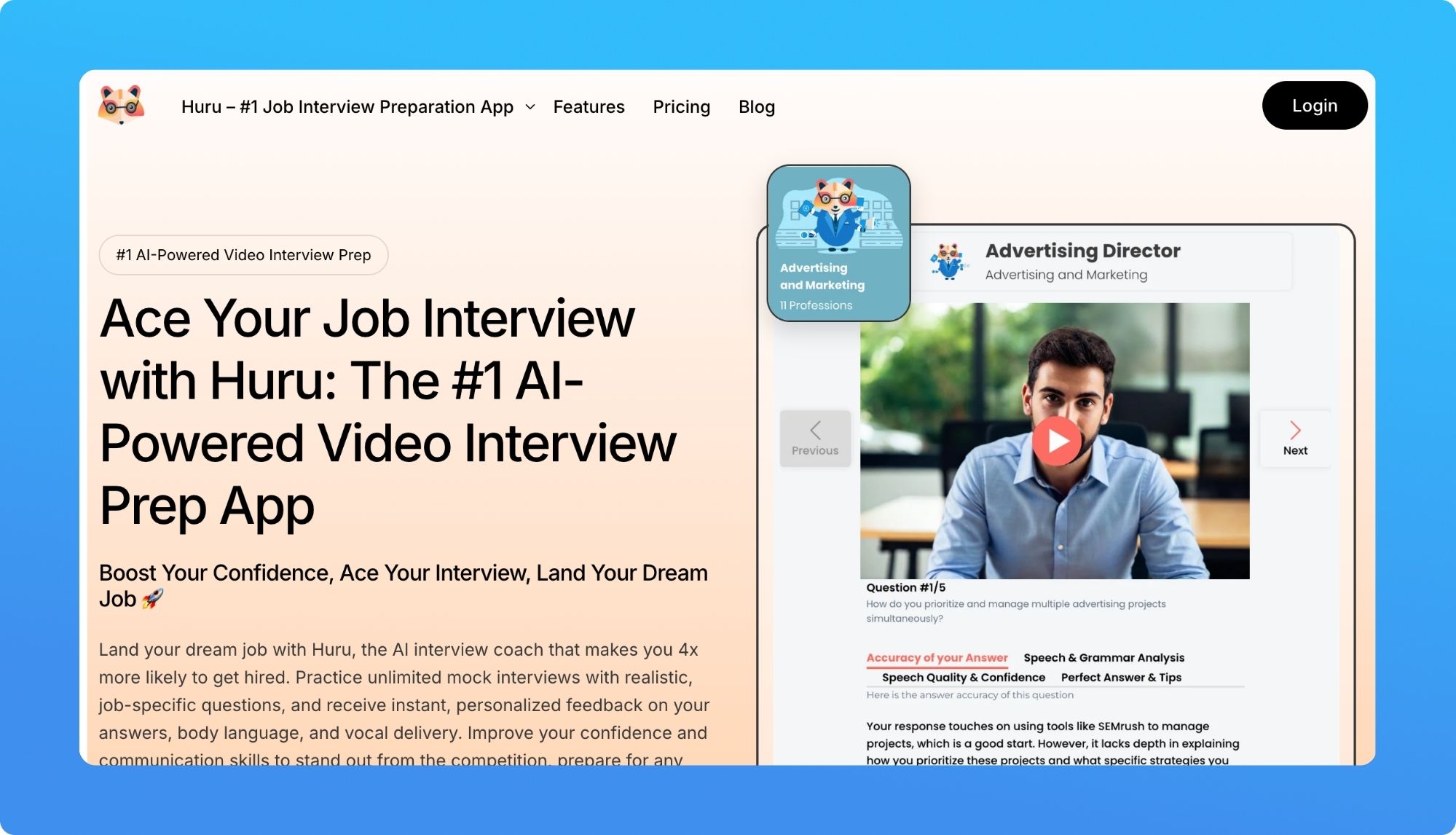 Huru website screenshot