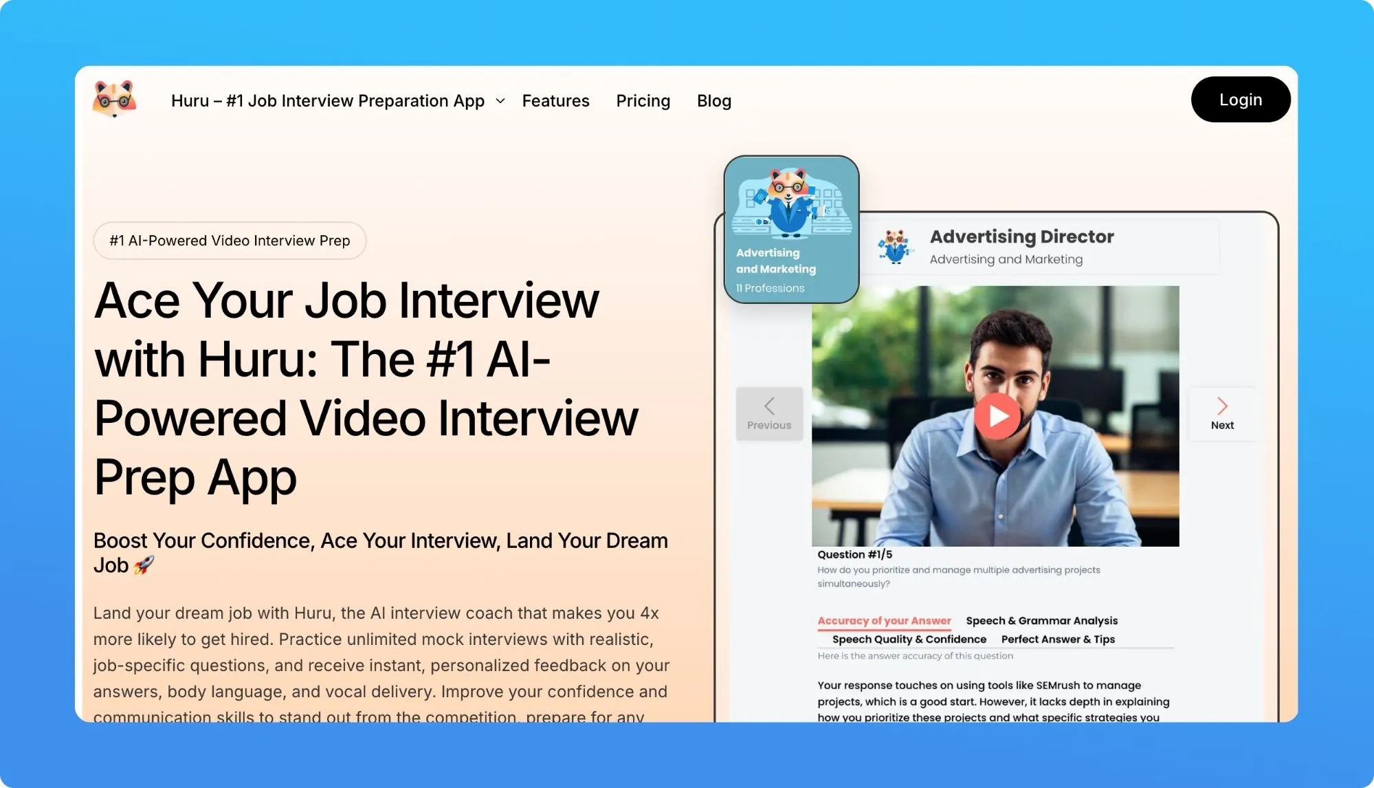 Huru website screenshot