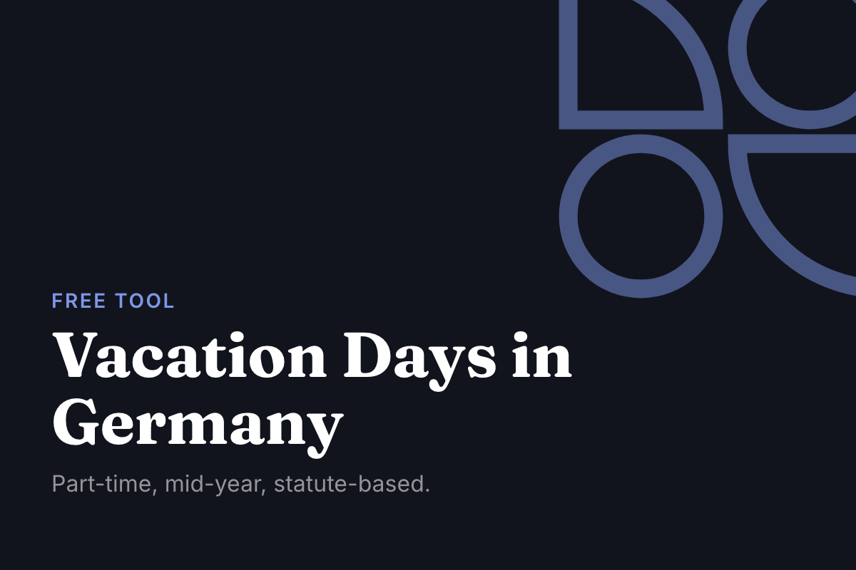 Wild Garden vacation days calculator for Germany – part-time and mid-year cases