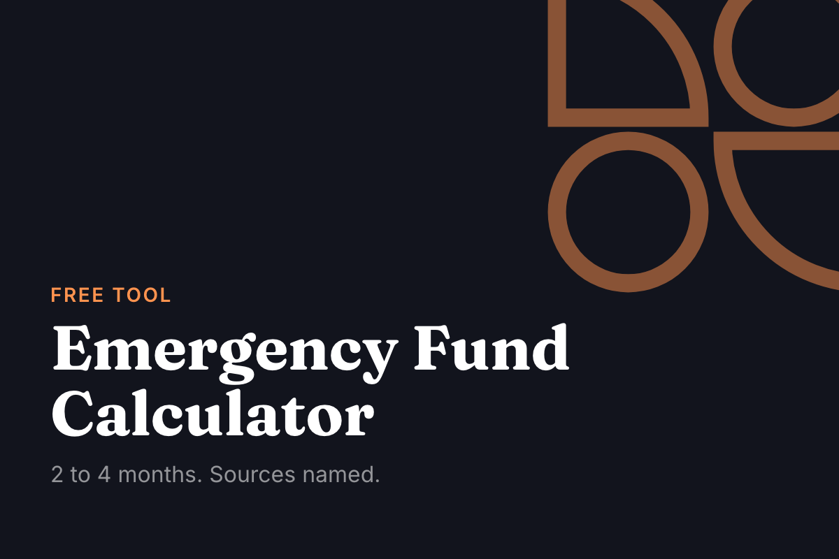 Emergency fund calculator: both source ranges applied to your costs