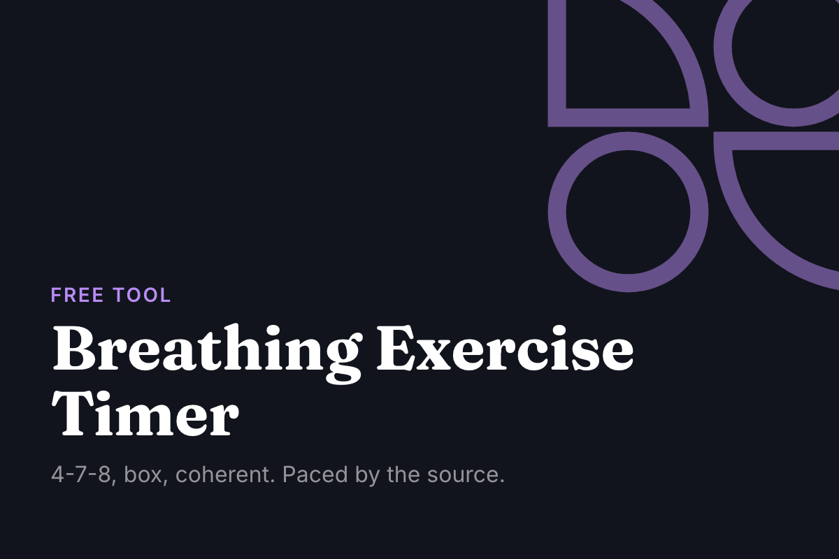 Breathing exercise timer paced by the quoted sources