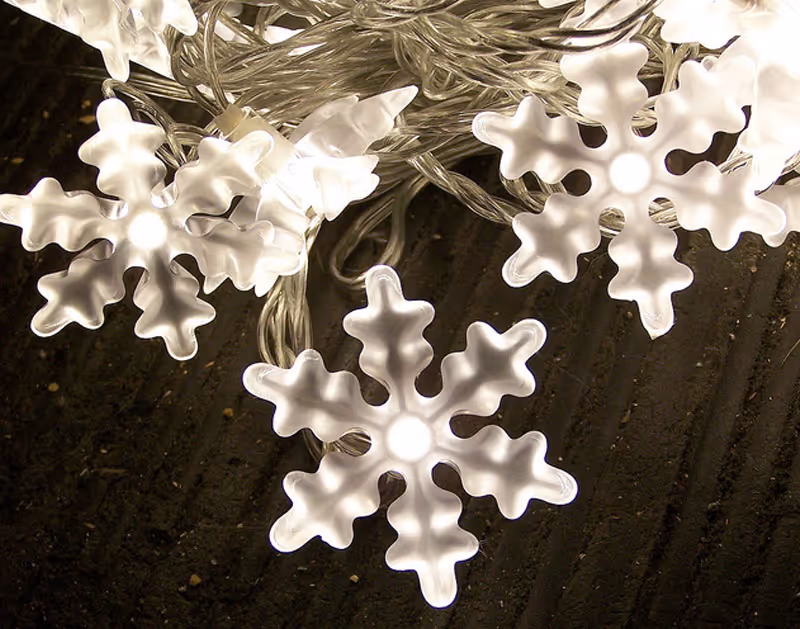 LED holiday lights, sustainable xmas lights, rock lights, led string lights, energy efficient lighting, holiday decorations, sustainable lighting, green design