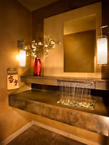 stained concrete countertop powder room sesshu design