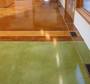 polished and stained concrete floor