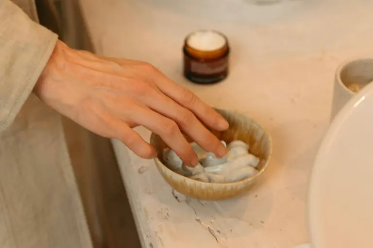 gentle skincare routine with cleansing balm texture, suitable for sensitive and rosacea-prone skin