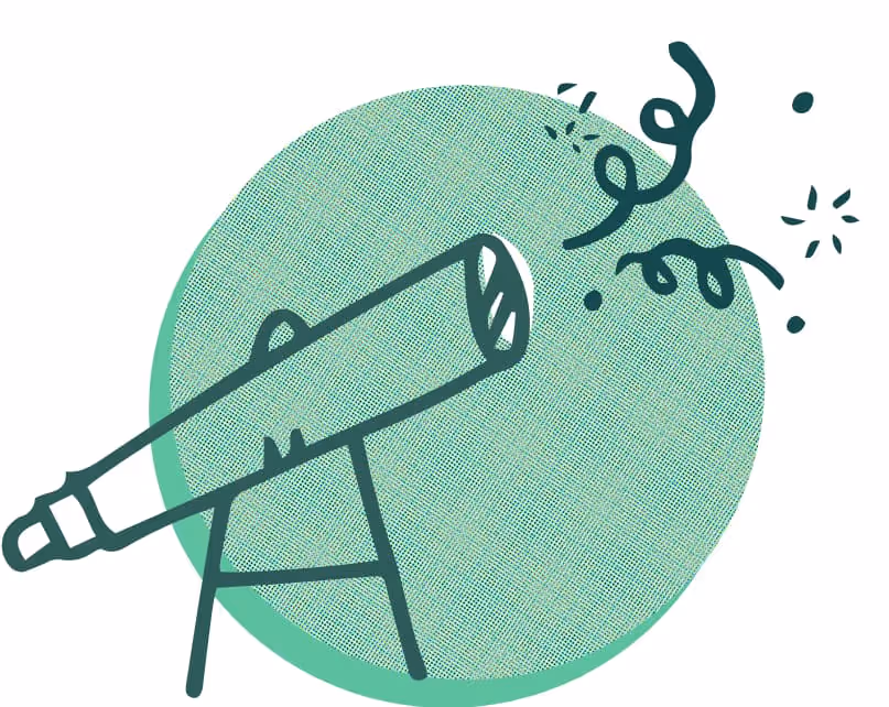 Illustration of a celebration cannon.