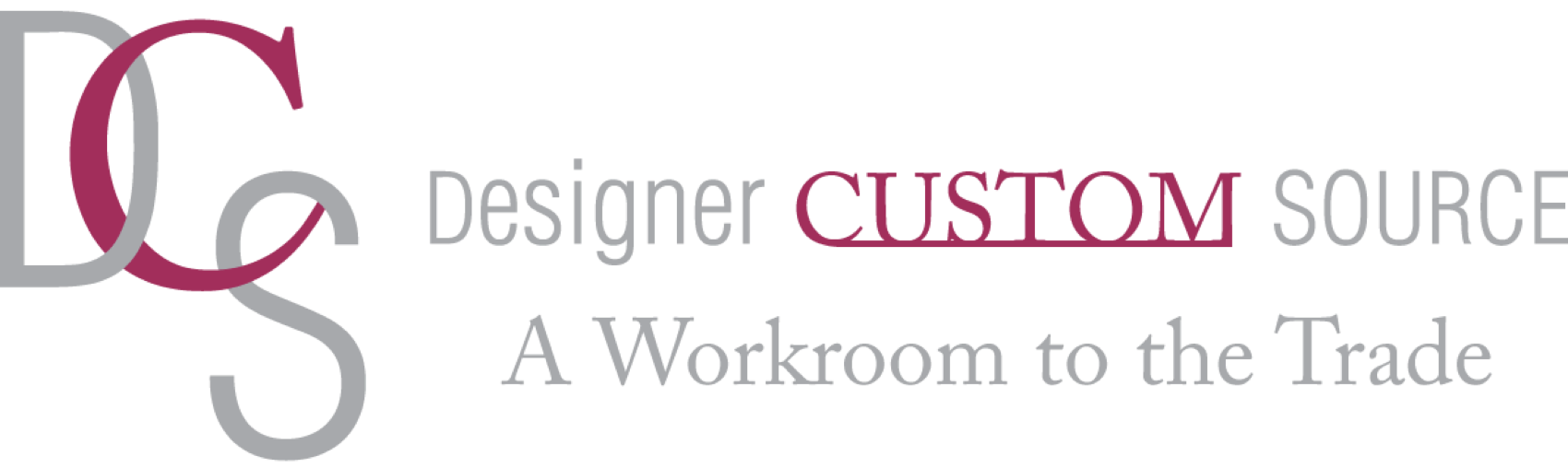 Full color Designer Custom Source logo with the tagline A Workroom to the Trade