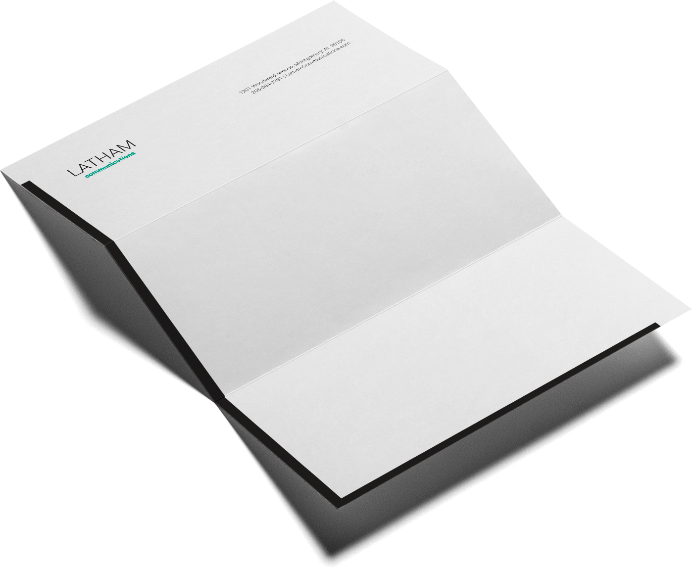 Latham Communications letterhead mockup