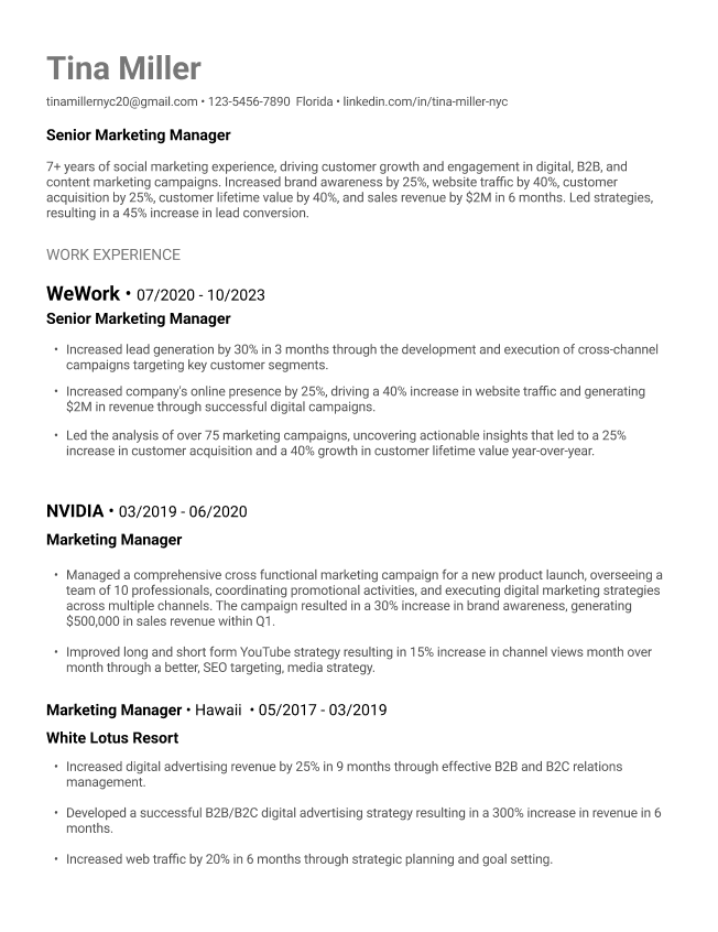 free modern resume template