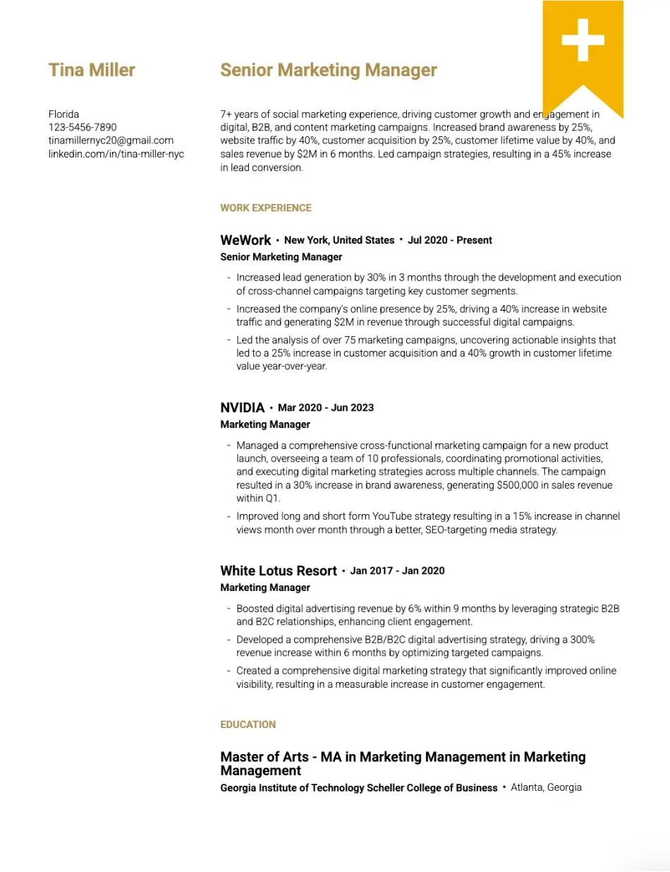 Two-column Resume Template Design