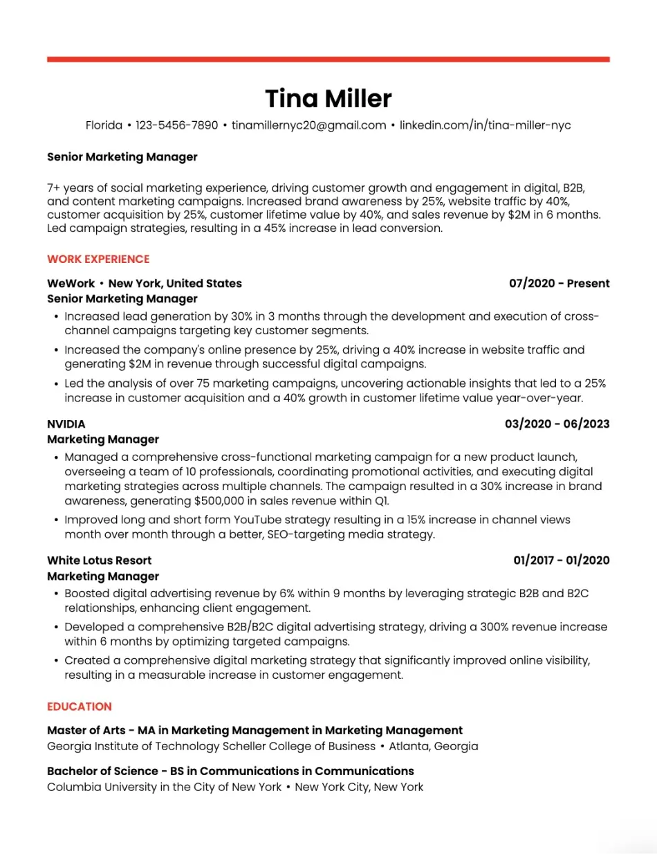 Bright Resume Template