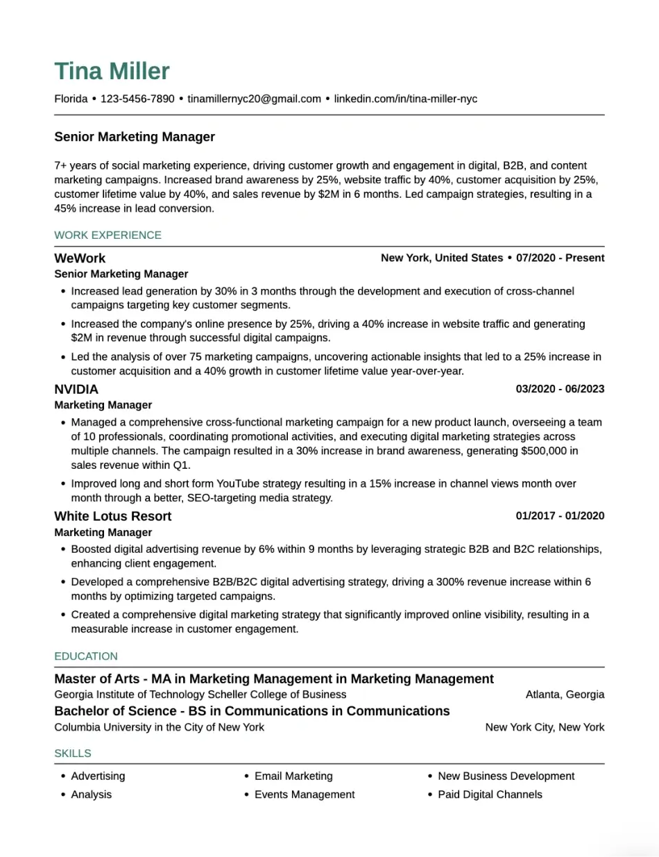Bold Resume Template