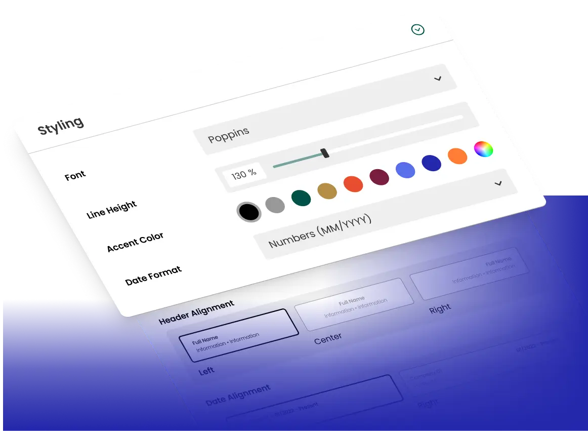 design and export your resume