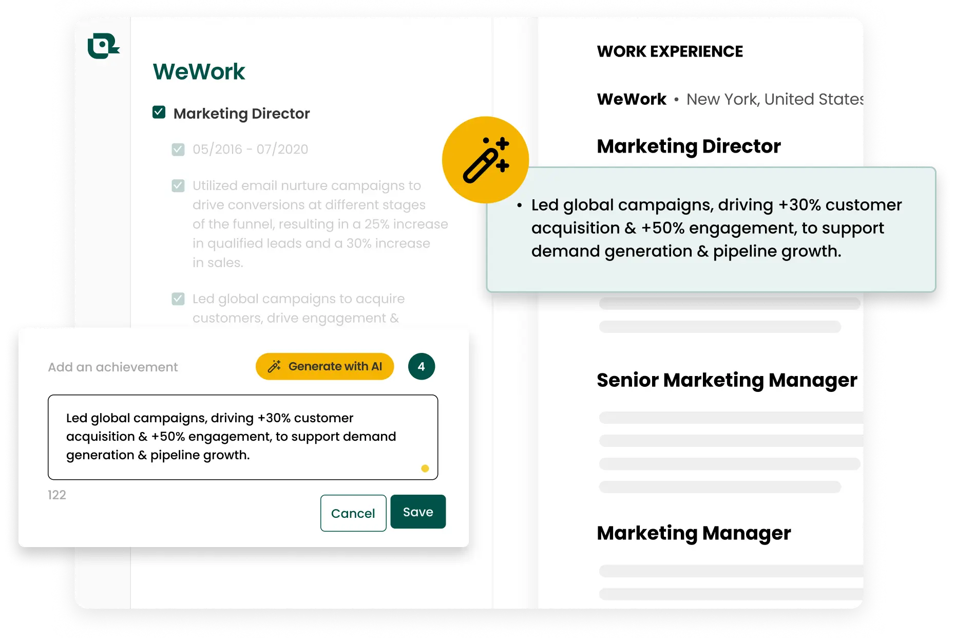 Accelerate your search with the AI resume builder 