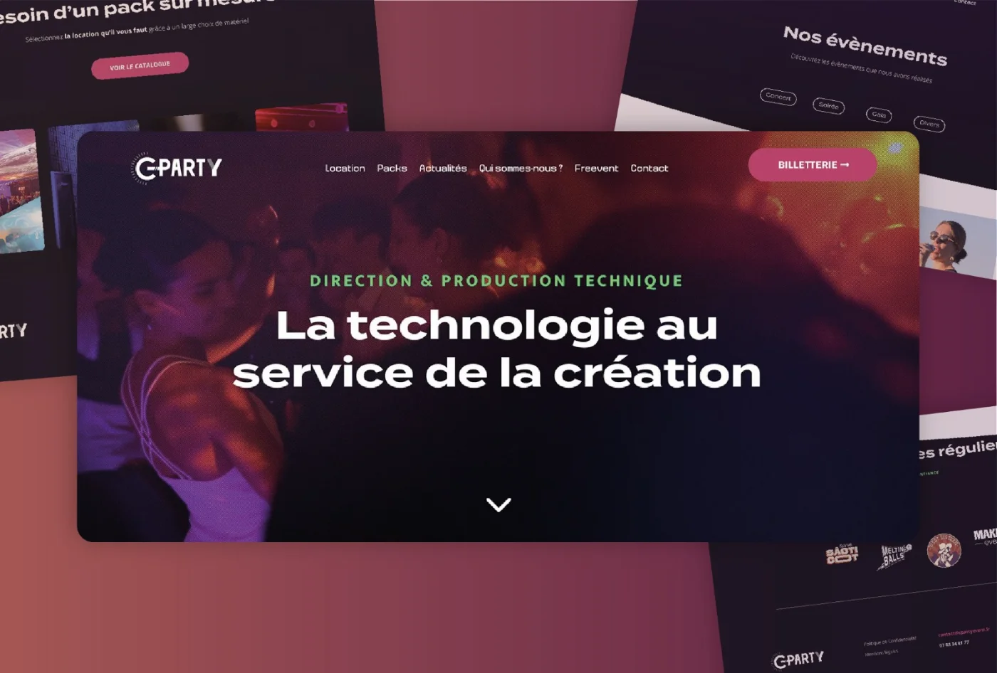 Maquette du site CParty