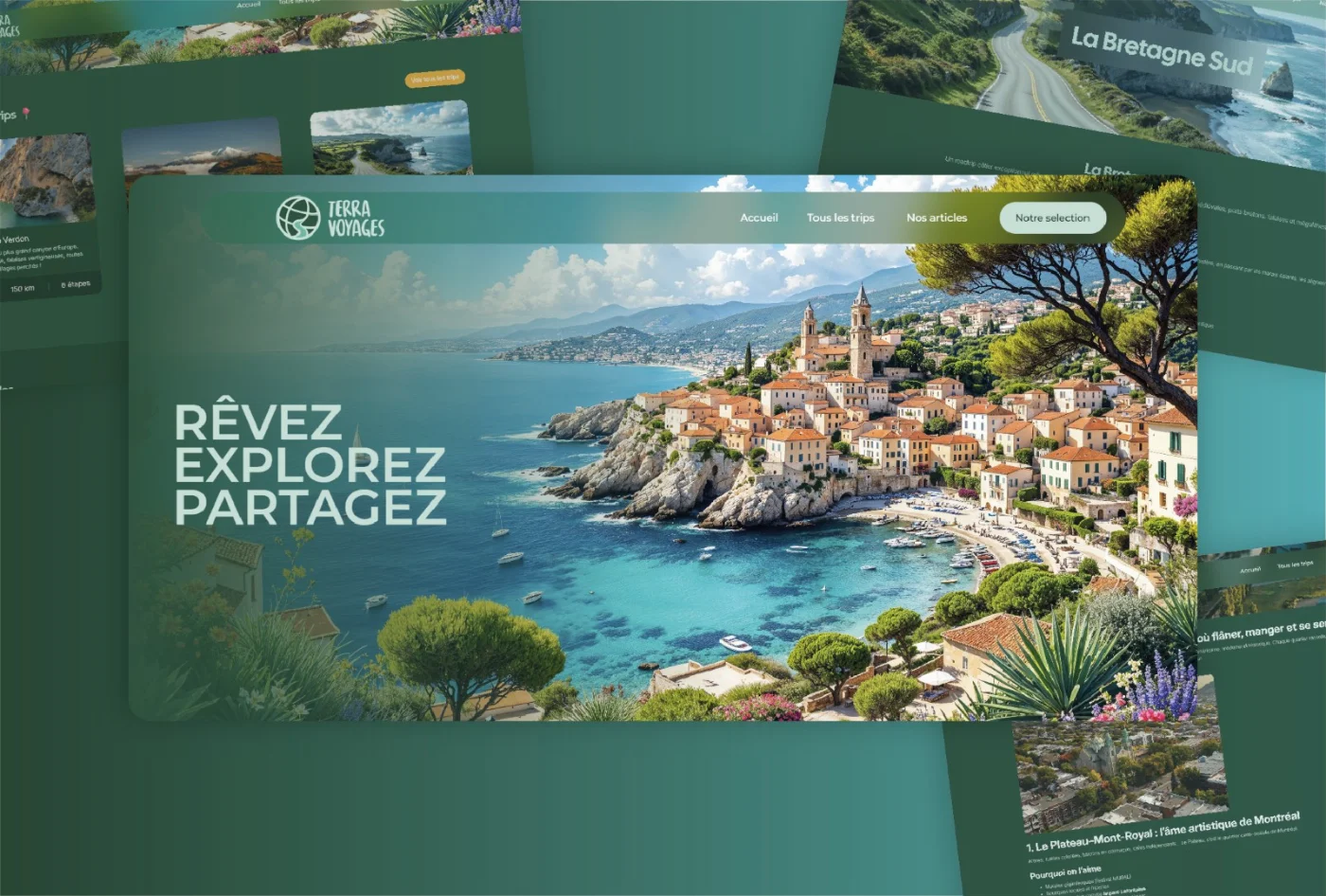 Maquette du site Terra Voyages