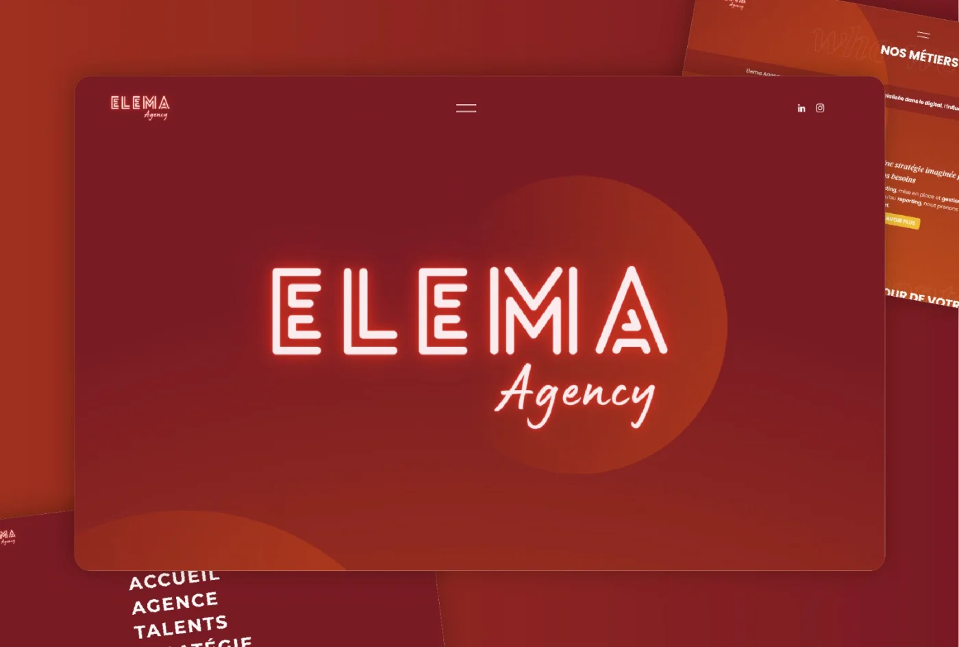 Maquette 2023 du site Elema Agency