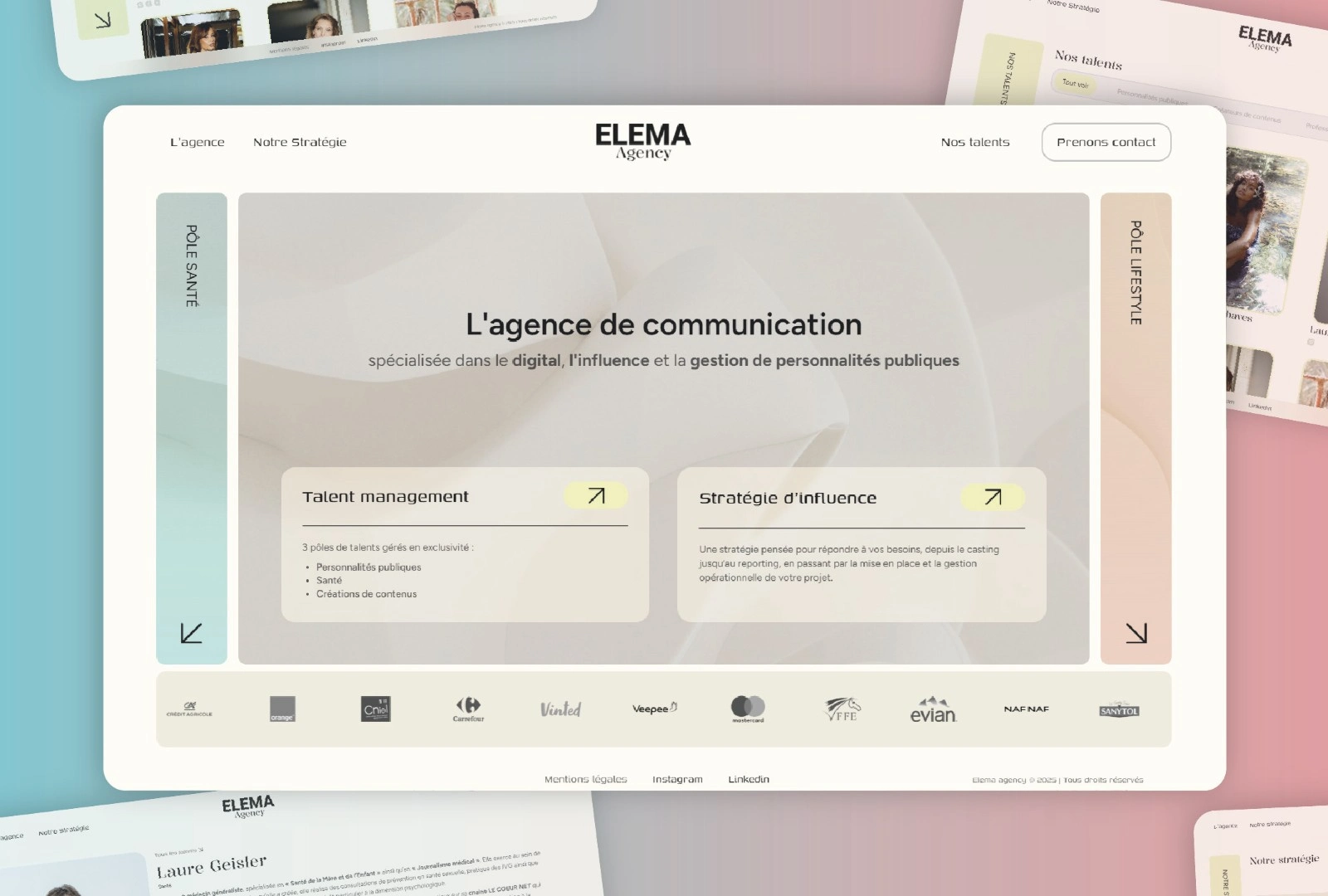 Maquette 2025 du site elema agency