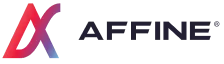Logo of Affine featuring stylized letters 'A' and 'X' in pink and purple gradient.